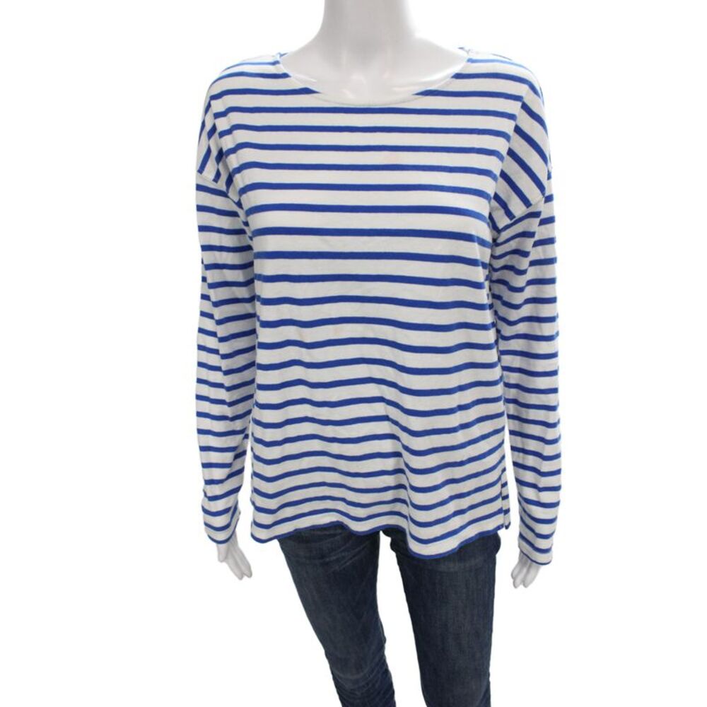 Current/Elliott Womens Blue Striped Nautical Long Sleeve T-Shirt Size 0